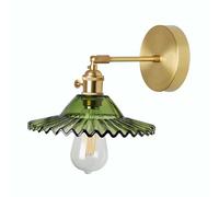 E27 Moderne Cuivre Applique Murale Industrielle Verre Murale Luminaires Lampe Plafonnier Industrielle Eclairage de Plafond Lampe Moderne en Vere Abat-jour(Vert)