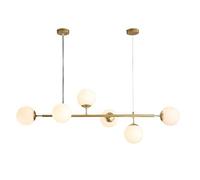 , E27 () Nordic Modern Luxury Light Long Strip Glass Multi-Head Chandelier, Salle à manger, Convient pour chambre à coucher, Iron Body Light Art Creative Hook Lampes, Salon Verre Noir