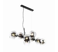 E27 Nordic Postmodern Suspension Awesome Lustre 8 Lumières Plaqué Finition Verre Sphère Shades Plafonnier pour Couloir Bar Cuisine Salle À Manger Lumière, Couvercle De Lampe De Suie Noir, 8 Lumières