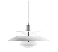 E27 Nordique Designer Danois Art Lustre,Ajustement Facile Multicouches Tête Unique Lustre,Moderne Restaurant Bar Cafe Pendant Light,Chambre Chevet,Simple Macaron Aluminium Lustre-Blanc. 50cm