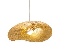 E27 Pendentif Luminaire Tissage Vintage Lampe Bambou Et Rotin Naturel Tissé Suspension Creative Nostalgique Réglable Lustre Restaurant Tea Room Chambre Salon Café Cuisine Bamboo Décoration plafonnier