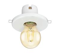 ledscom.de Plafonnier encastrable E27 en porcelaine TELA, blanc, ampoule LED incluse, or, 471lm, blanc extra-chaud