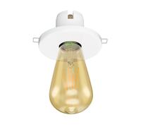 E27 Plafonnier encastré en porcelaine TELA blanc incl. lampe LED or 489lm