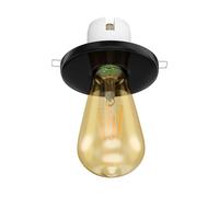 E27 Plafonnier encastré en porcelaine TELA noir incl. lampe LED or 489lm
