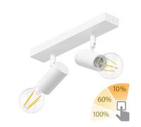 E27 Plafonnier vintage FARE Retro blanc orientable 2 flammes incl. LED