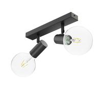 E27 Plafonnier vintage FARE Retro noir orientable 2 lampes incluses [EEK: E]