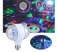 E27 RGB LED Disco Stage Lights Ampoule à Boule Lampe à Effet de Fête Rotative à 2 Tête 220V Prise EU