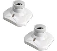 E27 Screw Ceiling Light Socket for Indoor Wall Lamp, Ac 230v, E27 Led Bulb Holder, Plastic Base E27 Socket for Garage Workshop Ceiling, Set Of 2 - PJ