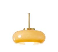 E27 Screw Ceiling Lighting Fixtures Creative High Light Transmission Glass Hanging Lamp Lampshade French Minimalist Style Chandelier | Restaurant Corridor Kitchen Decoration Pendant Light(Yellow)