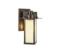 E27 Square Outdoor Wall Sconce Industrial Style Modern Simple Aluminum Wall Lights Fixtures Indoor Ip43 Waterproof Balcony Garden Wall Mount Lamp Lighting, Brown/Frosted Glass