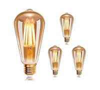 E27 St64 LED Filament Light Bulb, 6W 2200K Warm White Vintage Bulbs, Retro Suitable for Certain Brands Vintage Antique Lamp, 540Lm Equivalen