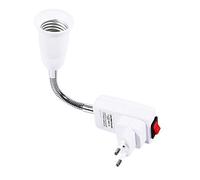 E27 Support de Lampe Douille E27 Adaptateur Prise avec Interrupteur Métal (EU Plug)