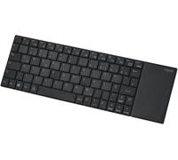 E2710 Clavier Sans Fil, 1 Port Usb 2,4 Ghz Sans Fil, Multimédia, Design Plat En Acier Inoxydable, Pavé Tactile, Pour Smart Tv/Media Pc, De-Disposition Qwertz, Noir