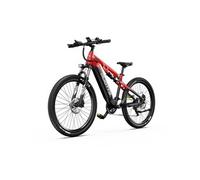 E29 VTT Electrique - Moteur Bafang 250W, Batterie 48V 13,5Ah, Suspension Intégrale, Pneus 27,5 pouces, Freins Hydrauliques, Rouge-Noir