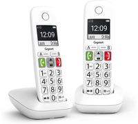 E290 Duo - Téléphone Fixe Sans Fil Blanc, 2 Combinés Avec Grand Écran Rétroéclairé, Larges Touches, Fonction Blocage D'Appels [Version Française]