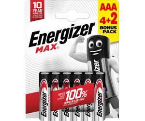 E303328200 Energizer Max E92 BP 6 4+2 gratuit