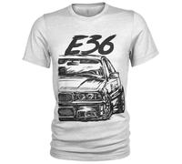 E36 M3 3 Series T-shirt grunge pour homme #2066, Blanc., S