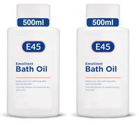 E45 Huile de bain adoucissante pour hydrater les peaux sèches - Sans savon et sans parfum - 500 ml - Gel douche adoucissant - Testé dermatologiquement (Lot de 2)