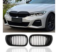 E46 Grille de calandre avant, Calandre Noire Sport Double Pont, Auto Calandre pour BMW 3er E46 4 Portes 4D 2002-2005 LCI Facelift (Ne Convient Pas Pour 2 Portes)