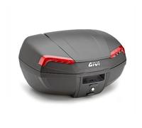 E46N Riviera Coffre GIVI Case 46 Lt Noir Catadioptres Rouges Plaque Incluse
