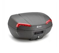 GIVI Coffre E46 Riviera – 46 L Noir – Catadioptres rouges, plaque et set inclus