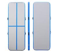 e4fun Air Track 300x100x10cm Bleu/gris avec sangle de rangement et kit de réparation blanc/bleu