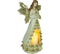 e4fun Village de Noël Ange de Noël avec lumière LED, piles incluses Fonctionnement sur piles (inclus)