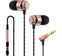 E50 Wired Earbuds,No Microphone,Hi-Fi Noise Isolating Headphones Noise Isolating Headphones Comfortable Wear Black Gold