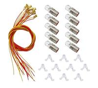 E505WMT Lot de 10 ampoules LED à vis et socle E5 E5.5 12 V-14 V Blanc chaud