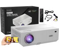 E600H Projecteur Home Cinéma Projecteur LED Vidéo Android 9.0 Smart TV 5,7 » Full HD 4K 13500 LM 450 Ansi 5000:1 WiFi 2.4/5 GHz Bluetooth 5.1 pour téléphone/PC/PS5/Xbox/HDMI/4K-Home Cinéma