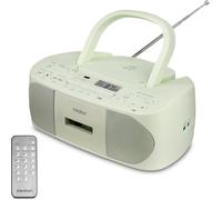 E65010 Radio Stéréo (Lecteur Cd, Cassette, Port Usb, Entrée Audio Aux, Lecture Mp3. Radio Fm Pll,40 Mémoires De Stations, Fonctionnement Sur Piles, Télécommande) Vert