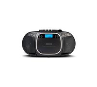 MEDION E66476 Stereo Sound System (Boombox, Lecteur CD, MP3, Cassette, Lecteur de Cassette Portable pour Enfants, Radio FM, AUX, écouteurs, Secteur & Batterie) Noir