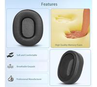 E7 Coussinets d'oreille de Remplacement compatibles avec Le Casque Mixcder E7 (Cuir protéiné/Mousse à mémoire)