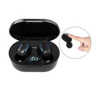 E7S Vrai Écouteurs Sans Fil, Bluetooth 5.0 Écouteurs dans L'oreille avec LED Affichage de Charge Cas Casque avec Mic, 5 heures Jouer Temps 4 heures Noir