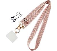 E8w6 Adjustable Long Cell Phone Strap Wide Strap Fabric Strap For Women, Decorated Neck Strap, Beaded Hanging Rope, Prevent Losing Your Phone