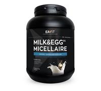 EAFIT - Milk&Egg - Protéines tri-sources : caséine, isolat, blanc d'oeuf - Assimilation lente - Protein de caseine - Proteine en poudre pour musculation - BCAA vitamine et minéraux- Vanille - 750g