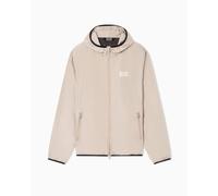 EA7 Bomber tessuto tecnico con cappuccio e zip Core Identity da uomo Beige