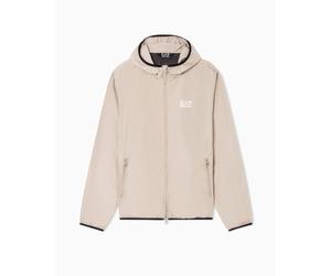 EA7 Bomber tessuto tecnico con cappuccio e zip Core Identity da uomo Beige