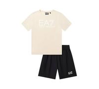 EA7 Emporio Armani Ensemble de t-shirt et short en jersey de coton Visibility Boy 7B000302AF10375 8033921005115-12A, Beige et noir., 16 ans