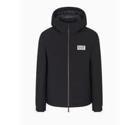 EA7 Emporio Armani Giacca con cappuccio Gold Label in nylon stretch da uomo Nero