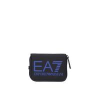 EA7 Emporio Armani Grand portefeuille avec fermeture éclair et anneau Logo Series 2450553R910 8033995807554 - Unique, Noir et bleu., Taglia Unica, Décontracté
