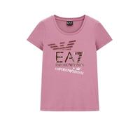 Ea7 Emporio Armani Train Logo Series Eagle Metallic Crossover Short Sleeve T-shirt Rose M Femme