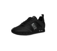 EA7 Homme Baskets À Logo en Maille De Carbone, Black/Silver, 44 EU
