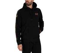 EA7 pour des Hommes Sweat à Capuche avec Logo sur la Poitrine, Noir, XXL