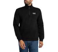 EA7 Pour des hommes Sweat-shirt zippé 1/4 avec logo sur la poitrine, Noir