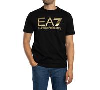 T-shirt EA7 Logo Series manches courtes noir pur doré - L