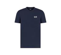 EA7 T-shirt pour homme avec logo de poitrine, noir, Armani Blue, Small