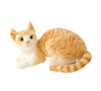 eaacaa 30cm Realistic Cat Soft Toy Simulation Short Hair Cute Cat Doll Plush Fluffy Kitten Lying Down Real Siamese Cat Toy for Kids Women