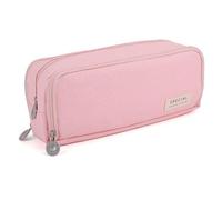eaacaa Grande trousse d'école avec 3 compartiments, trousse d'école primaire, porte-stylo papeterie, trousse de maquillage, trousse d'école, bureau, fille, étudiants, rose, Moderne