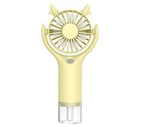 eaacaa Ventilateur Pulvérisation Portatif,Mini Ventilateur Portatif Rechargeable par USB - Refroidisseur d'air Ventilateur de Poche,Ventilateur à main pour Camping,Bureau,Extérieur,Voyage (Jaune)